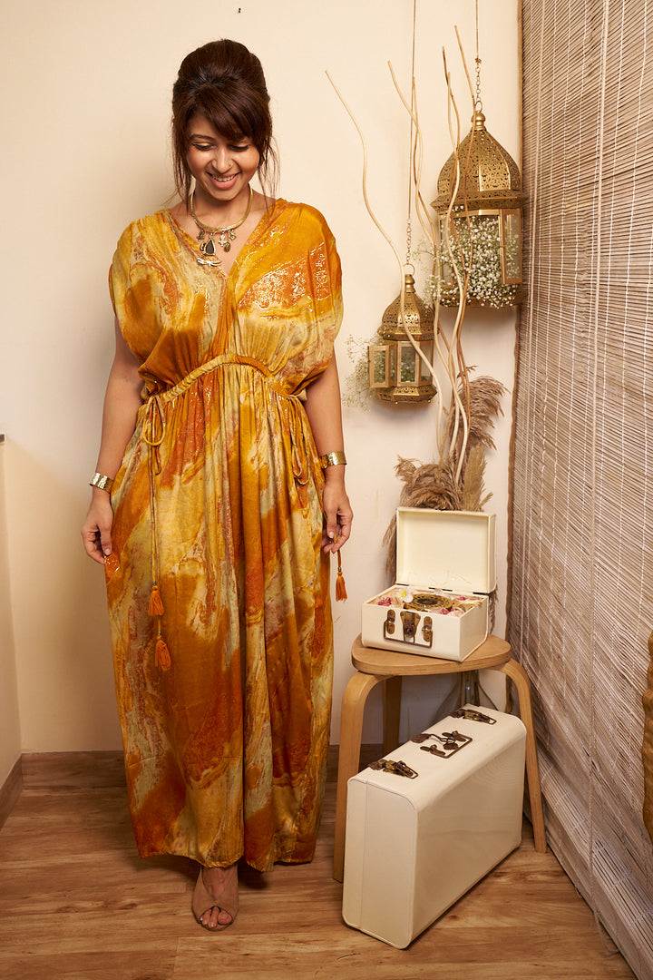Saanjh-free size dress in Viscose silk
