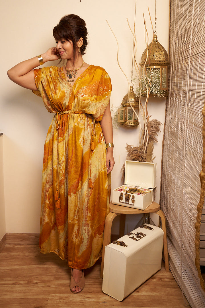 Saanjh-free size dress in Viscose silk