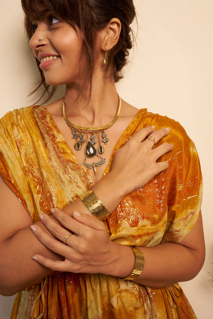 Saanjh-free size dress in Viscose silk
