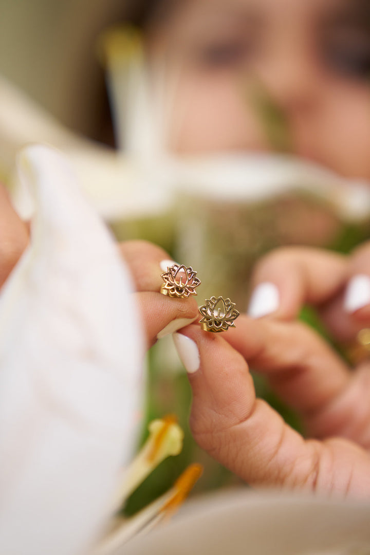 Lotus brass studs gold plated