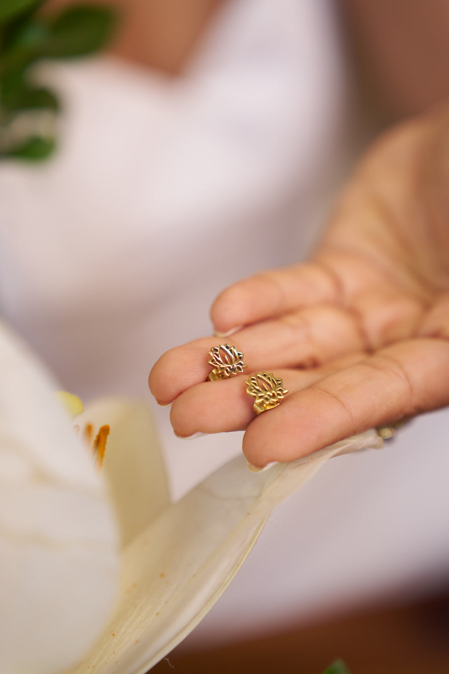 Lotus brass studs gold plated