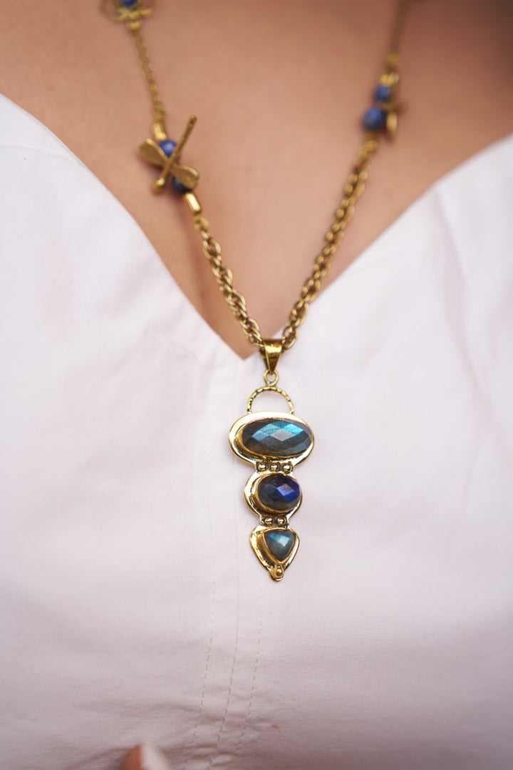 Fiona labradorite and lapis necklace.