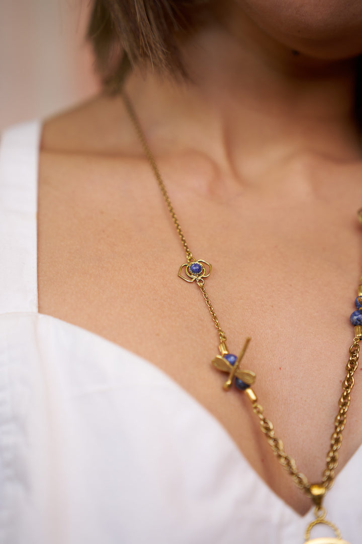Fiona labradorite and lapis necklace.