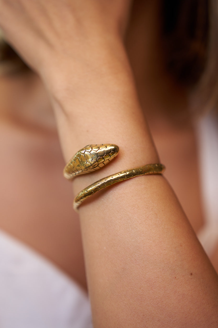 Hands of shiva brass bangle