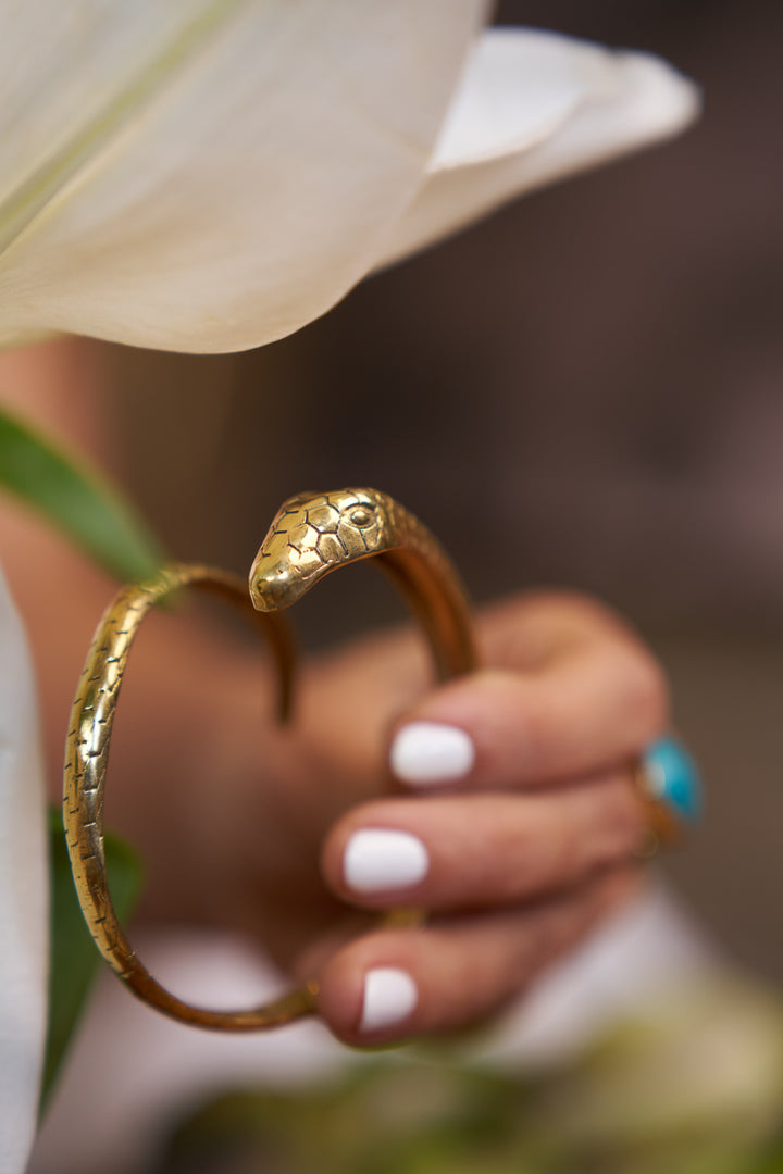 Hands of shiva brass bangle