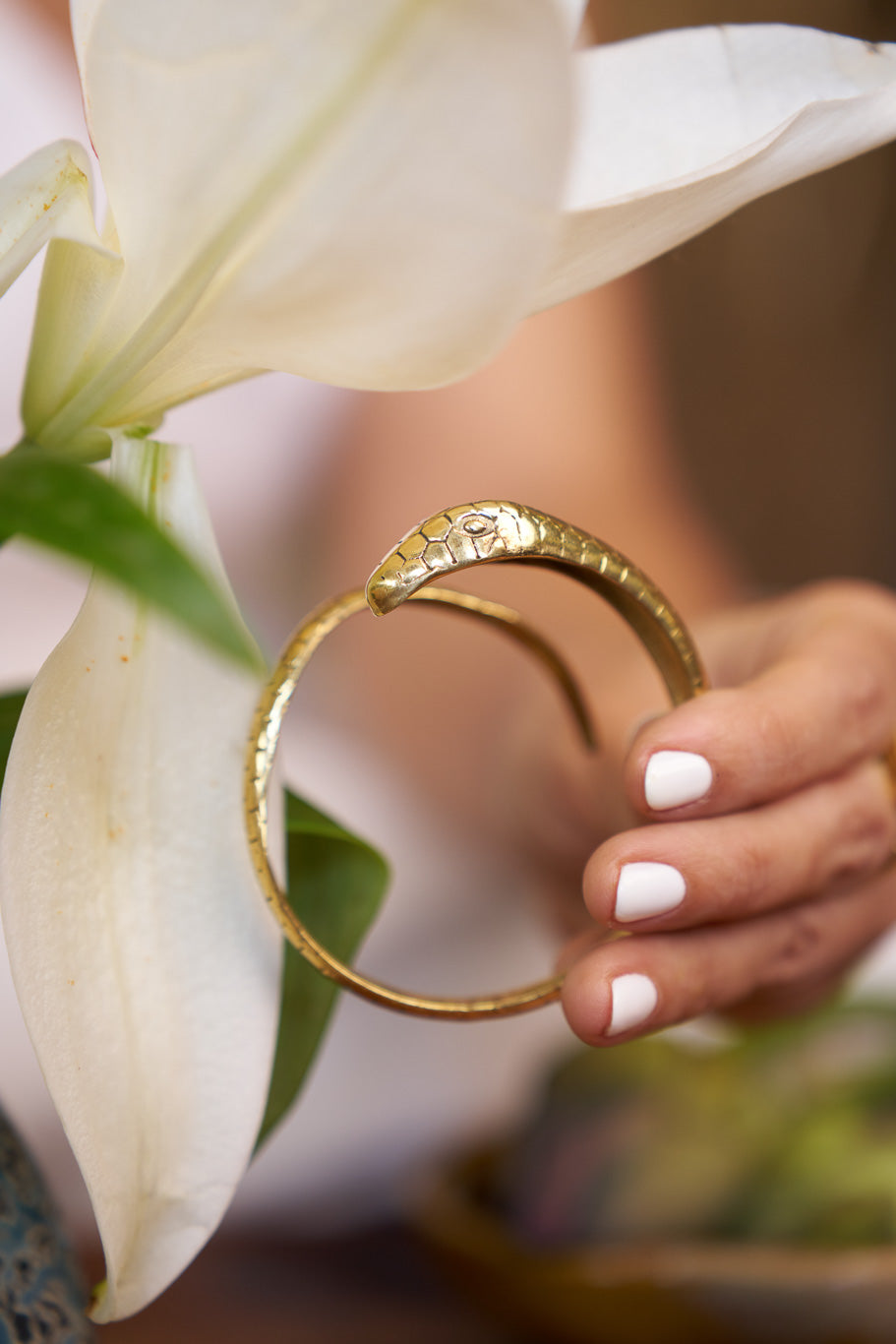 Hands of shiva brass bangle