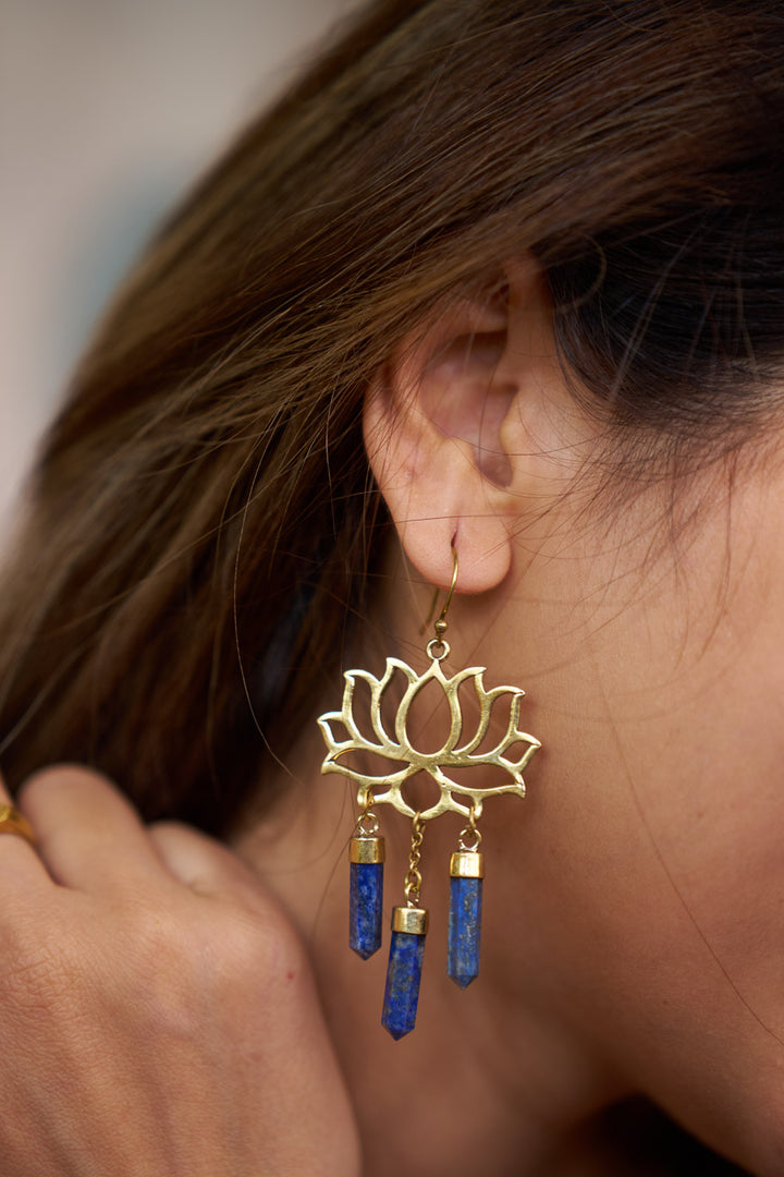 Lapis lotus brass drops