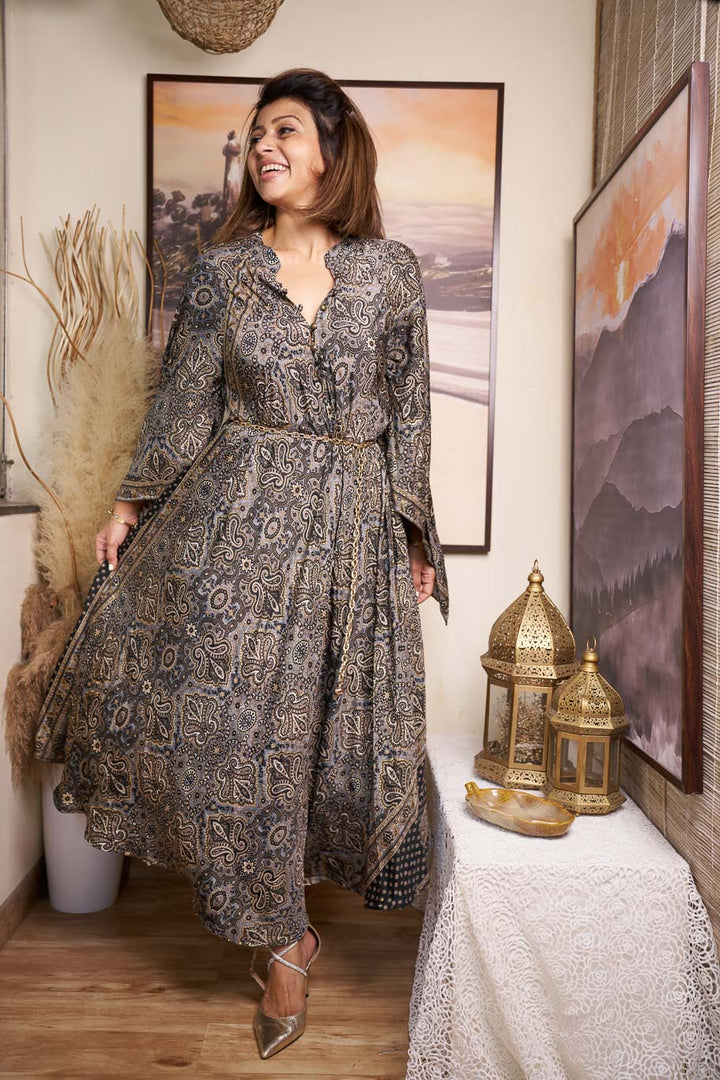 Mastani free size swirl dress in Viscose silk