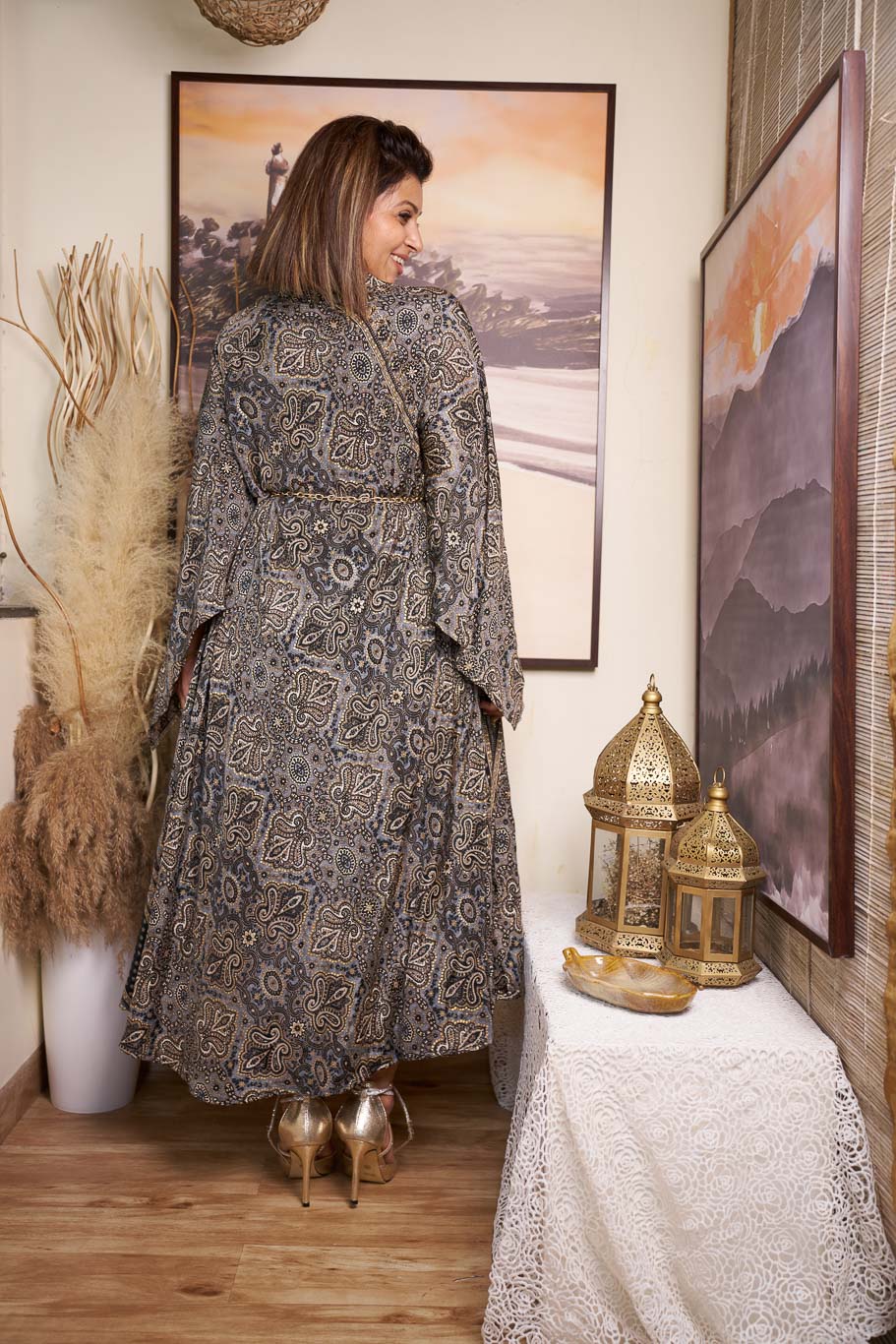 Mastani free size swirl dress in Viscose silk