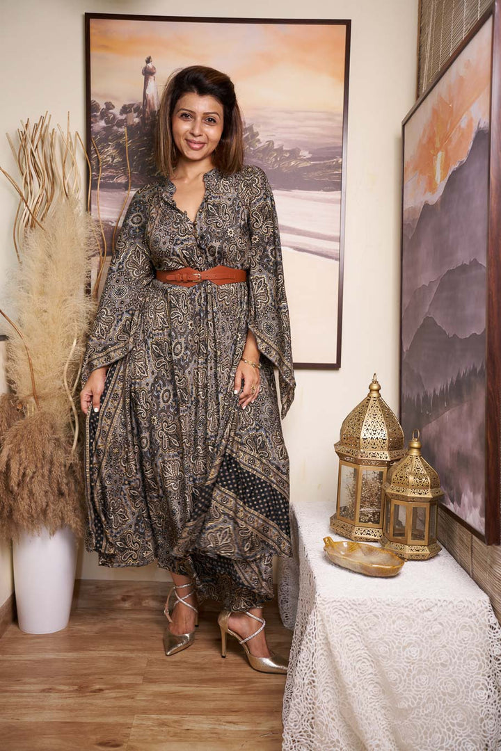 Mastani free size swirl dress in Viscose silk