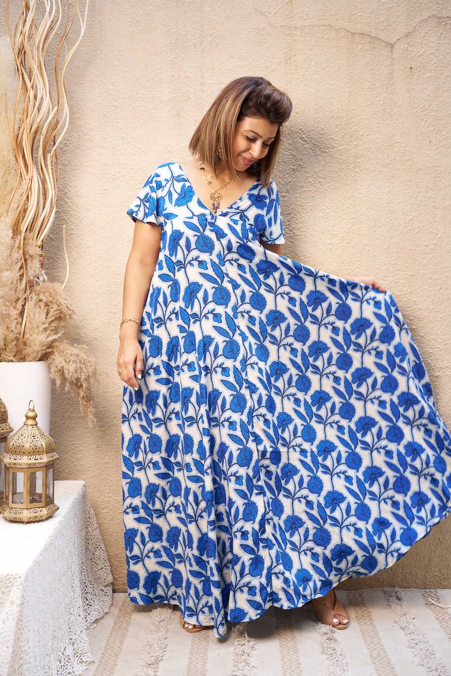 Ambrosia free size dress in Viscose silk