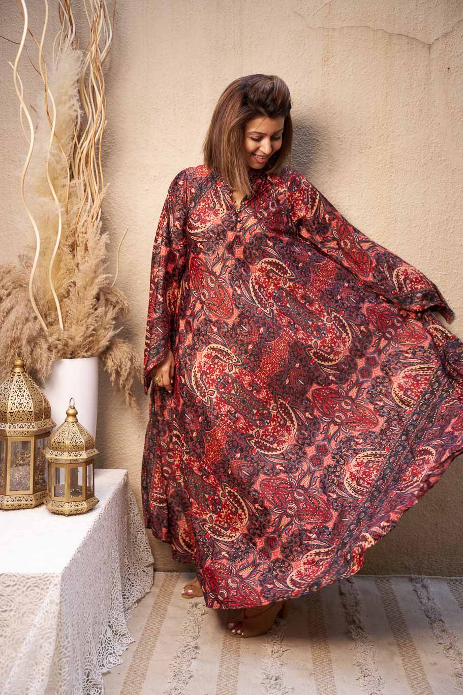 Rani free size swirl dress in Viscose silk