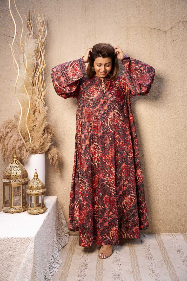 Rani free size swirl dress in Viscose silk