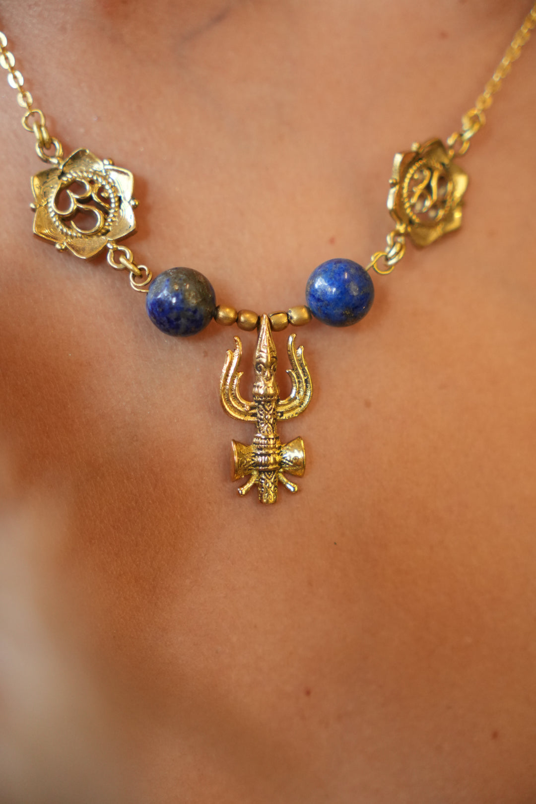 Neelkanth Trishul necklace