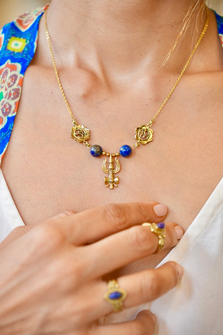 Neelkanth Trishul necklace