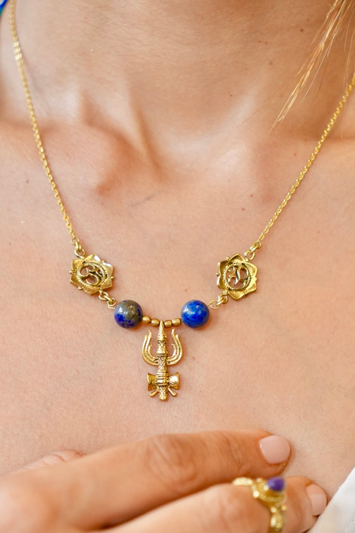 Neelkanth Trishul necklace