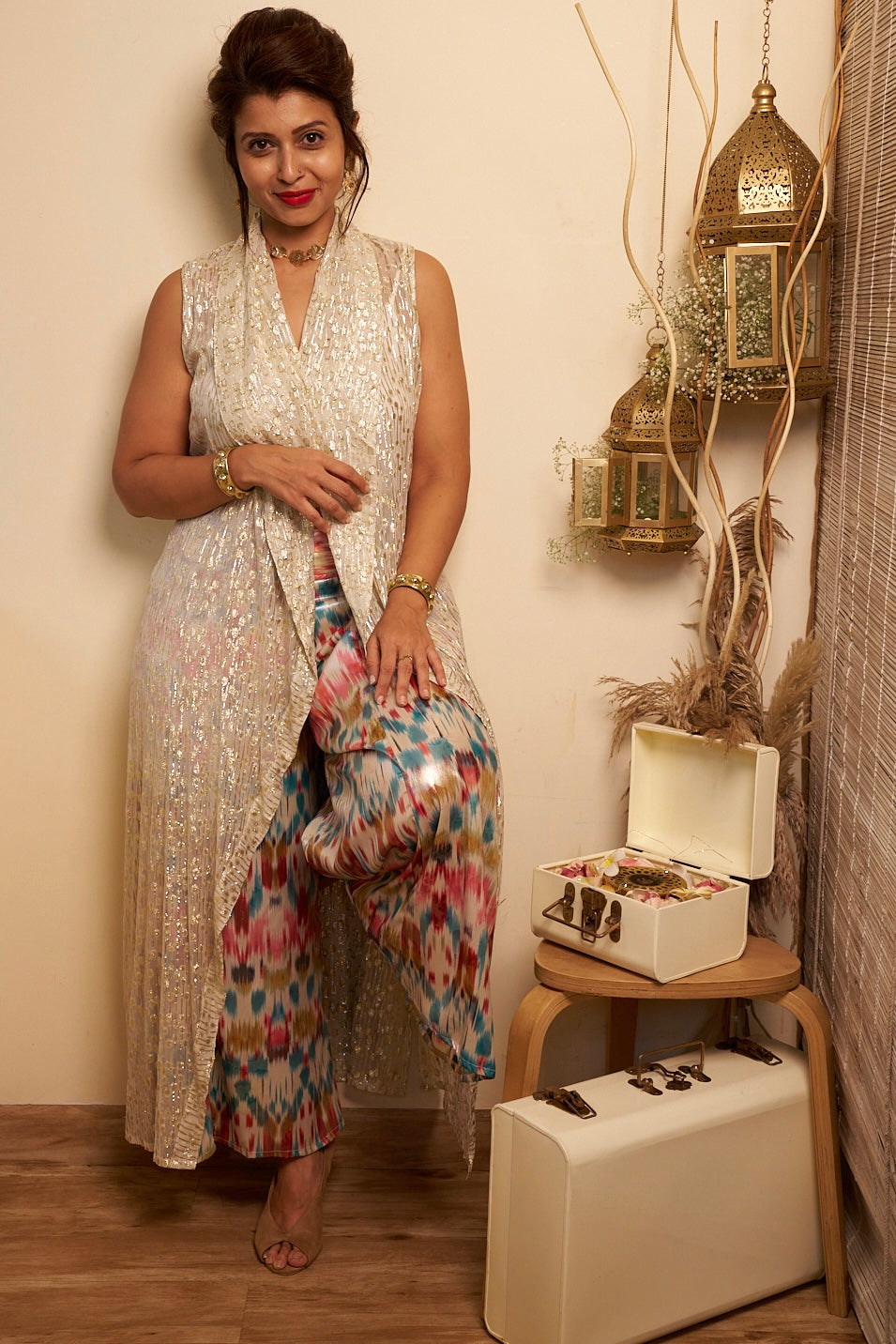 Ziya jacket in zari georgette