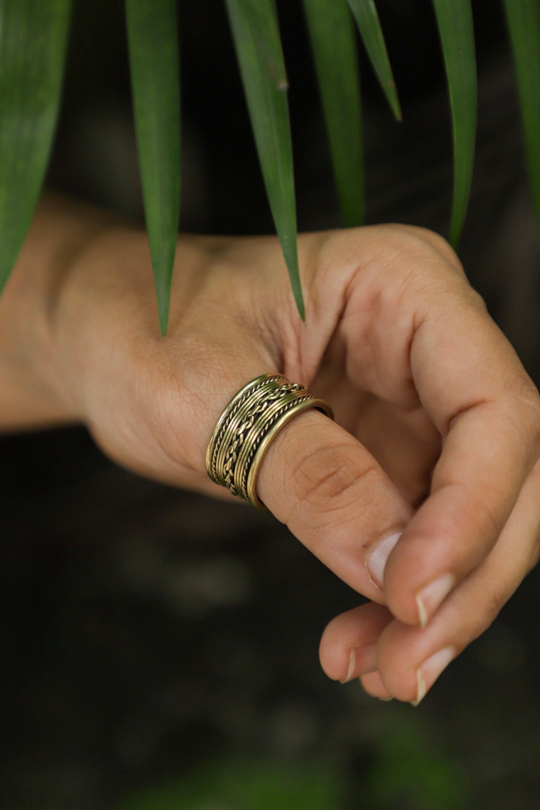Brass braided unisex band. Adjustable. Unisex Size 6-9