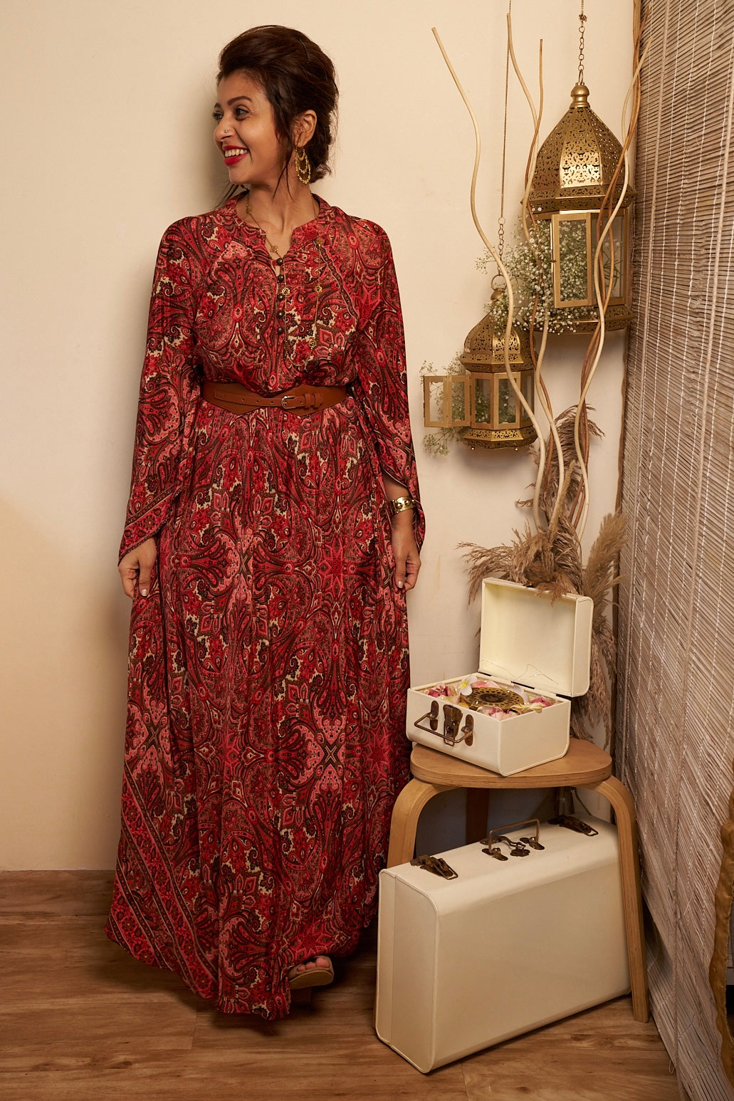 Fara free size swirl dress in Viscose silk