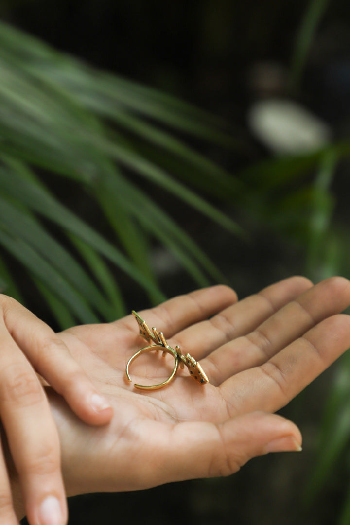 Cupids arrow brass ring. Adjustable. Size 5-8