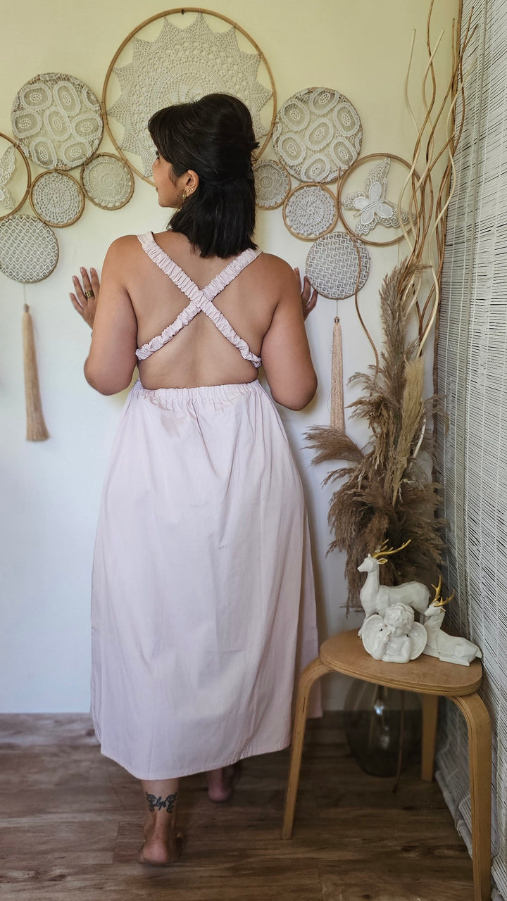 Rose backless dress