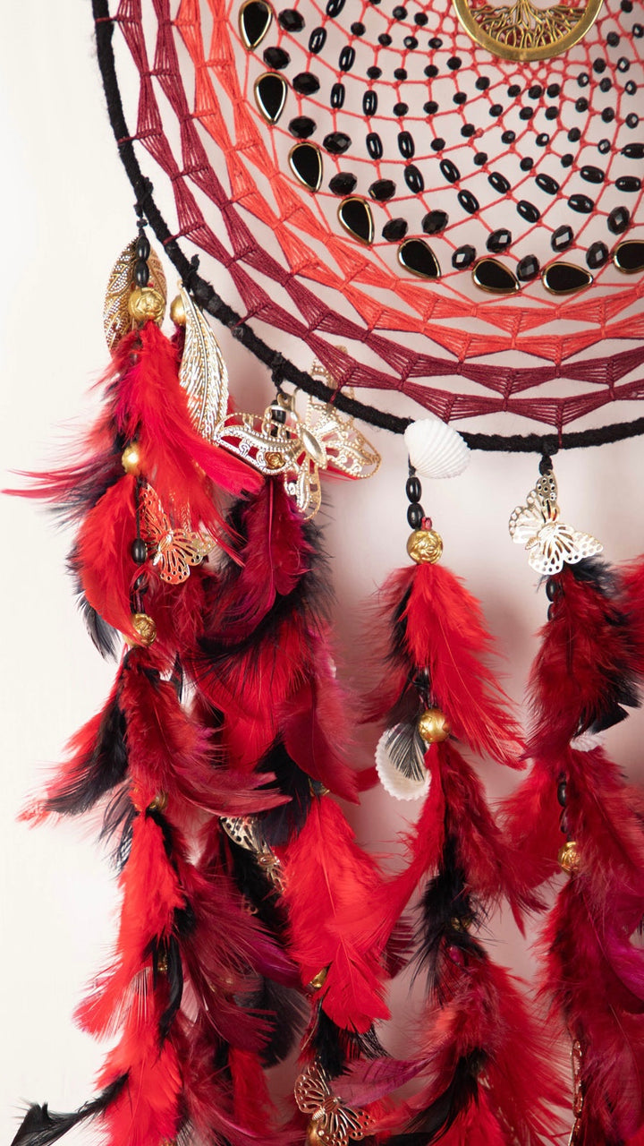 The red rising pheonix dreamcatcher