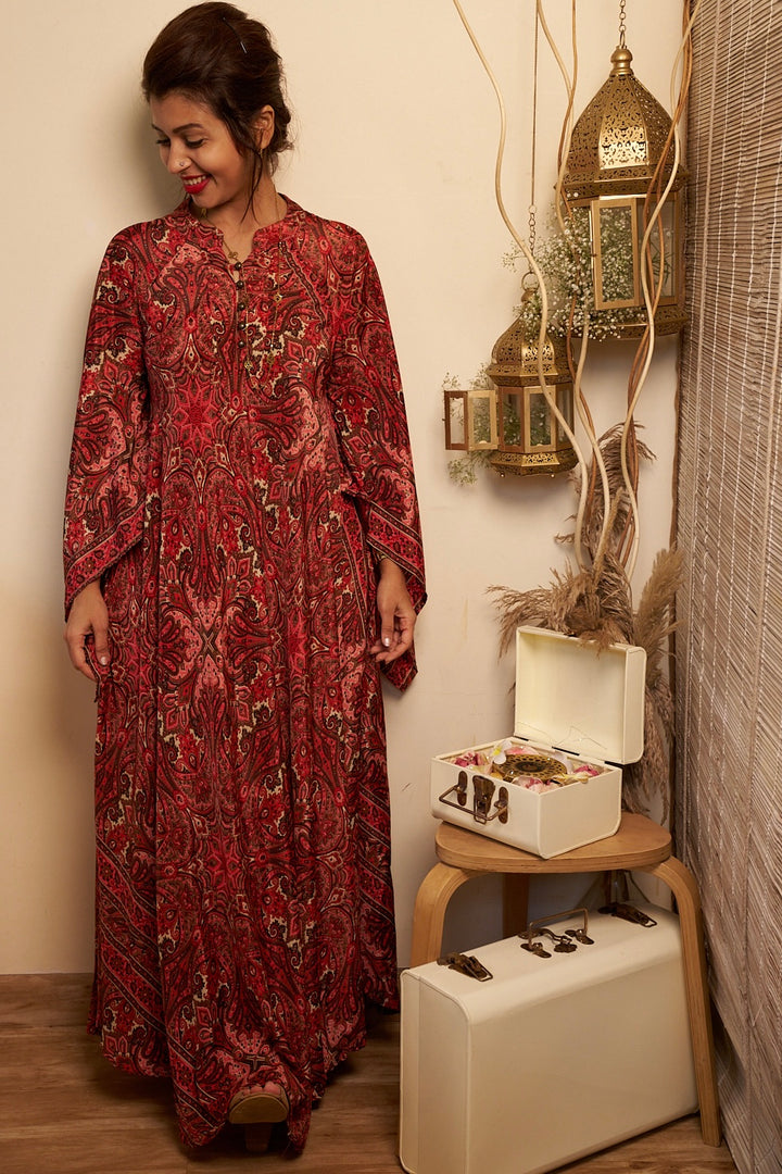 Fara free size swirl dress in Viscose silk