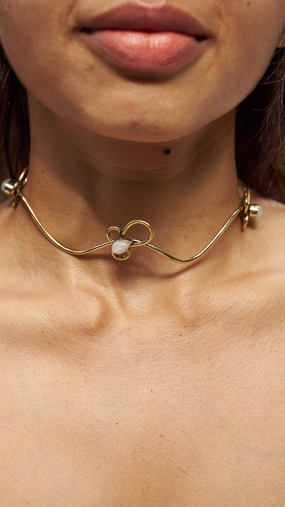 Moonstone hair band cum neckalce