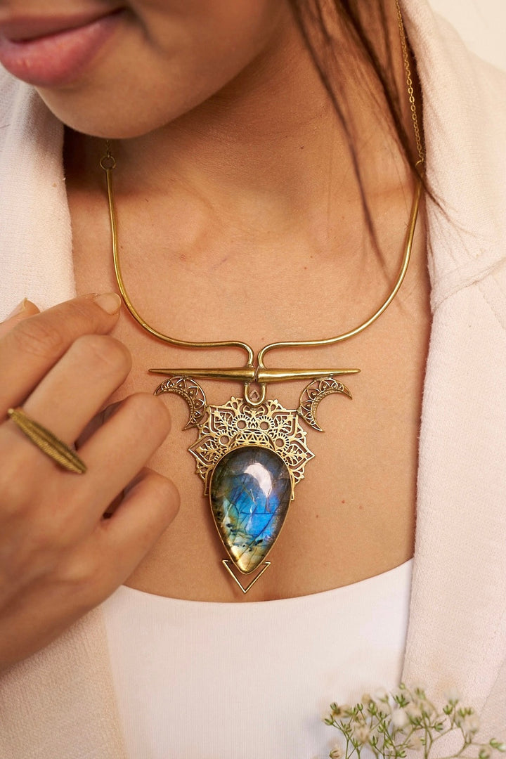 Labradorite Halo necklace