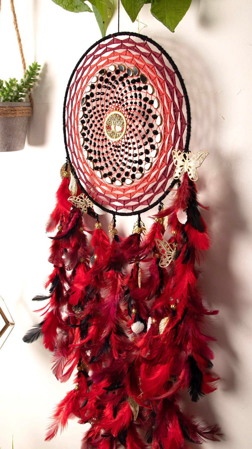 The red rising pheonix dreamcatcher