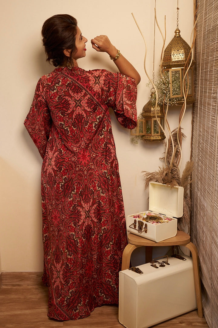 Fara free size swirl dress in Viscose silk