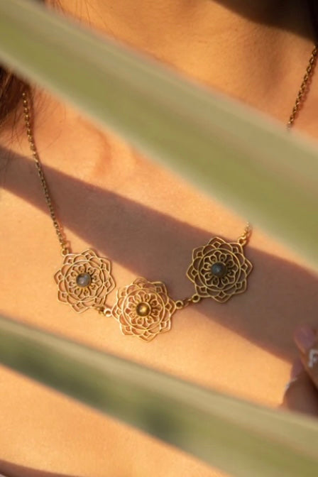 Moon ring + mandala necklace + mandala earrings combo (3)