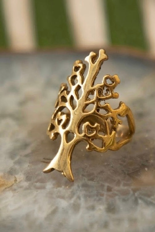Tree of hope brass ring. Adjustable. Size 5-7