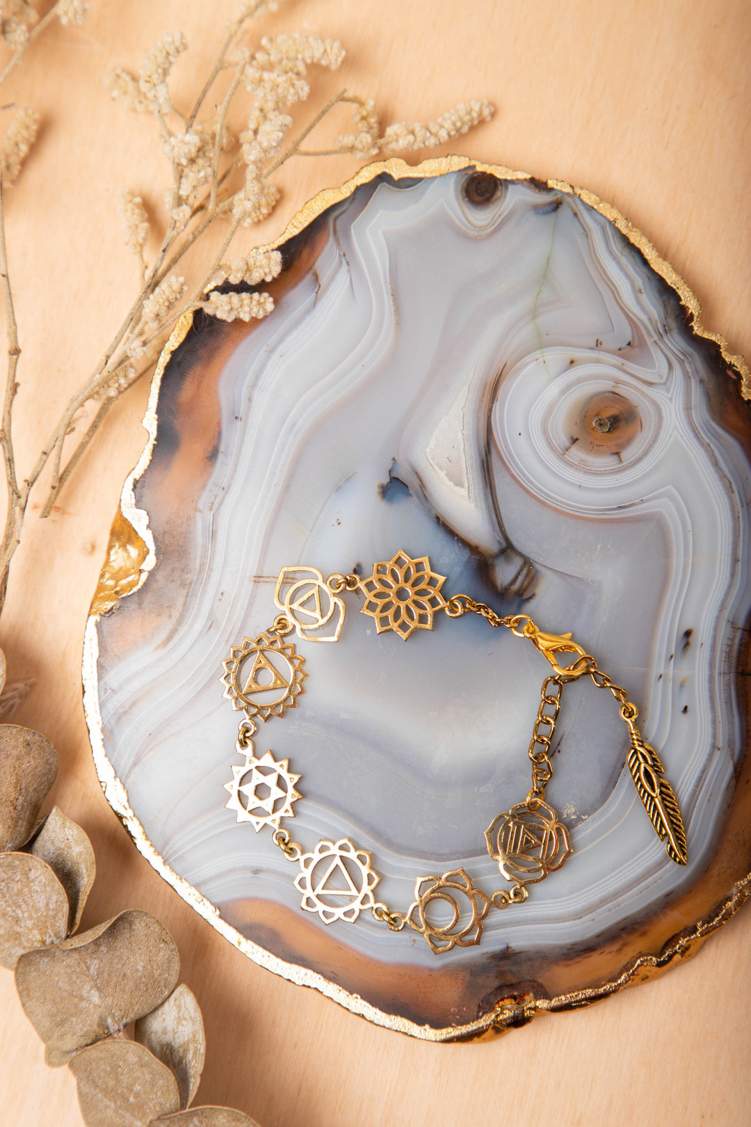 Seven chakra bracelet+long seven chakra necklace+ tree of life ring combo (3)
