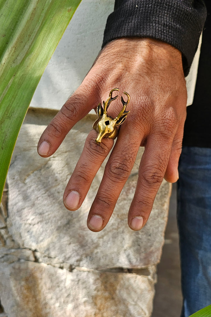 Deer adjustable ring men’s collection