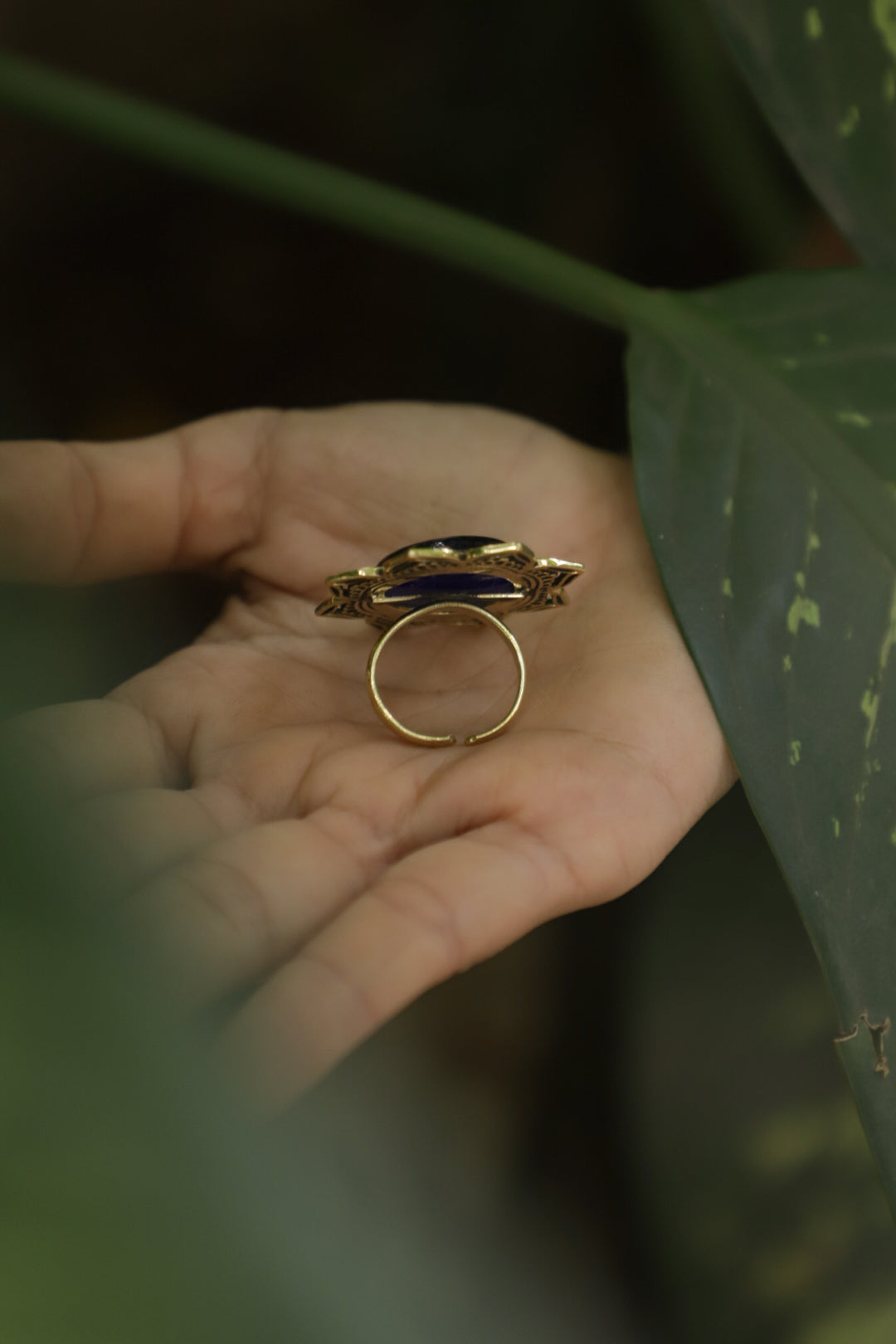 Mandala eye brass ring. Adjustable. Size 5-9.