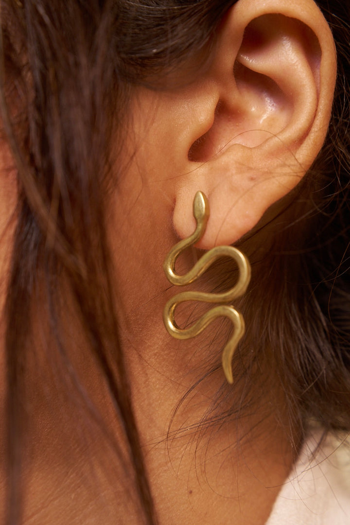 Tales of Shiva brass stud earrings