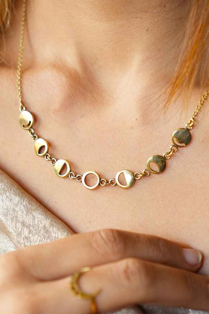 Moon phase necklace