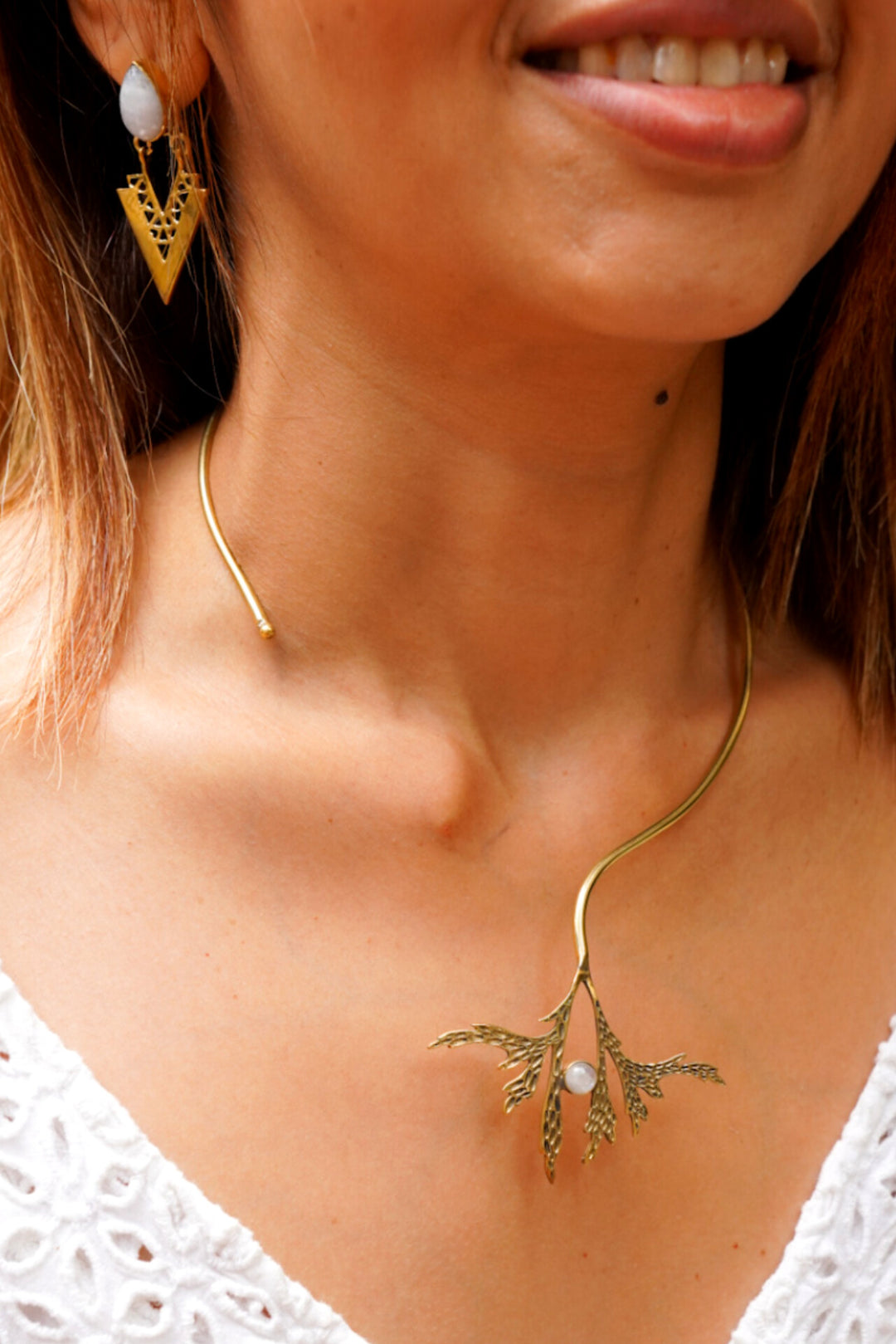 Floating fern necklace