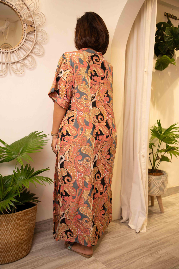 Shrey -kimono jacket in Viscose silk. Free size