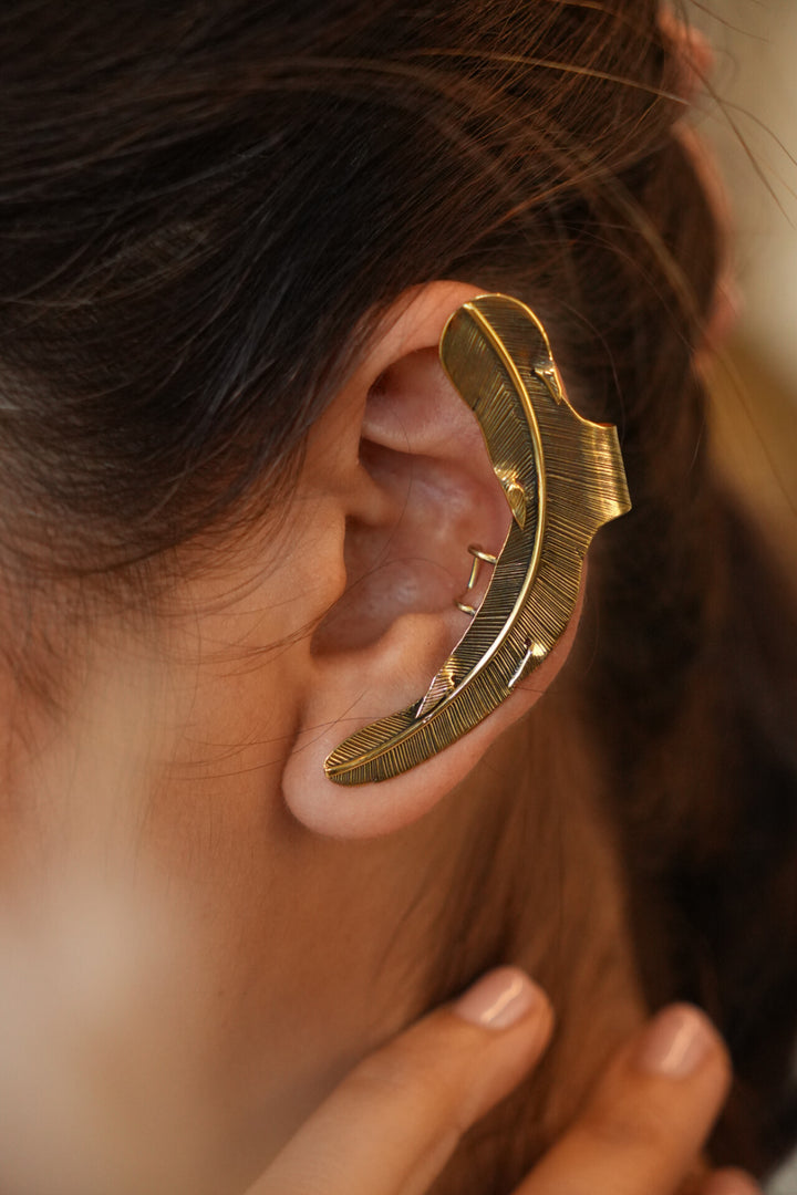 Feather wrap ear cuff- pair.