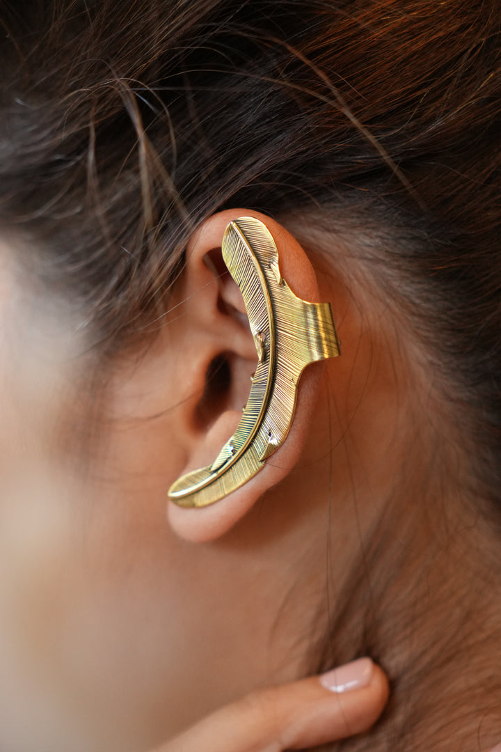 Feather wrap ear cuff- pair.
