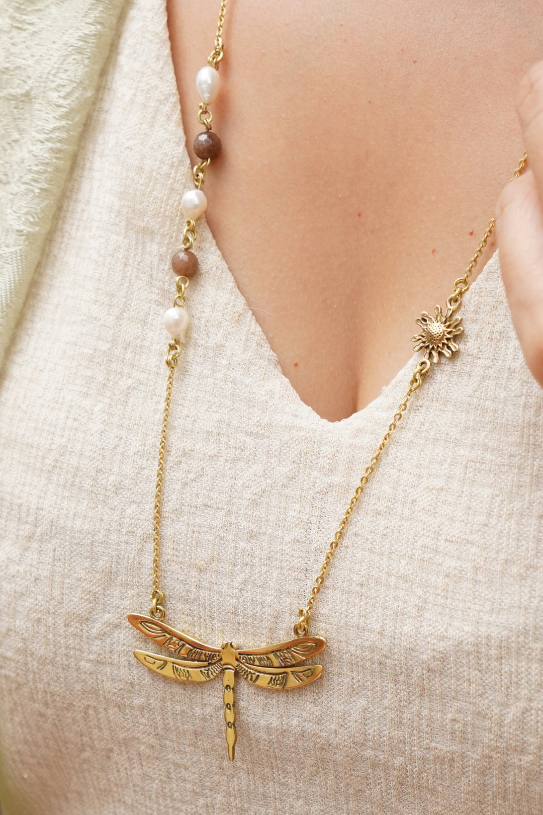 Dragonfly long necklace