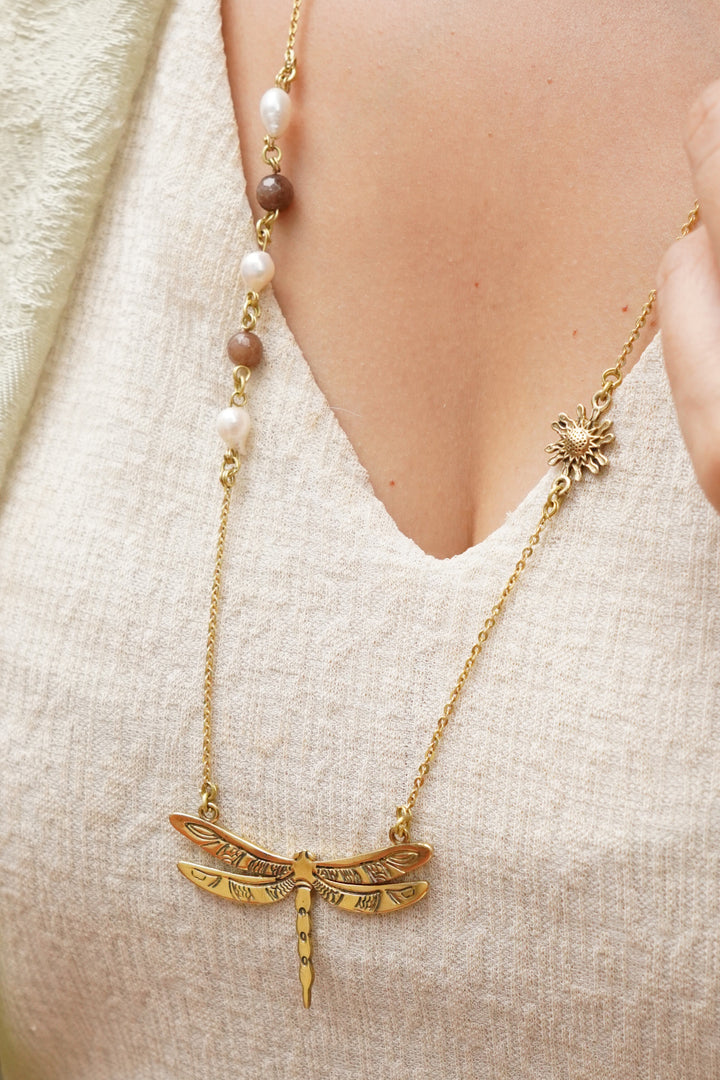 Dragonfly long necklace