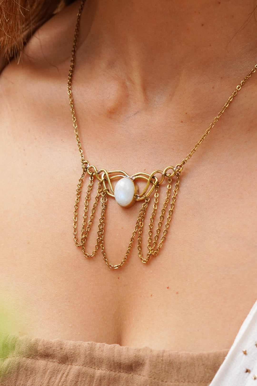 Moonstone gypsy necklace