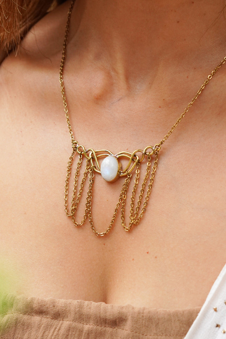 Moonstone gypsy necklace