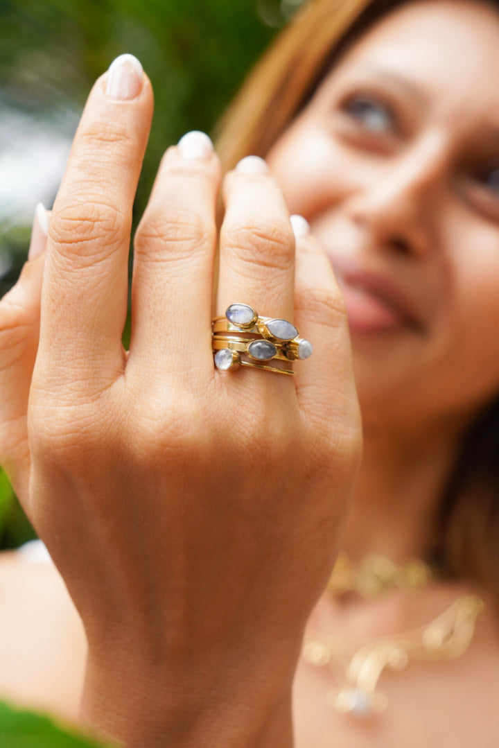 Moonstone stackable ring. Non adjustable. Size 5-8