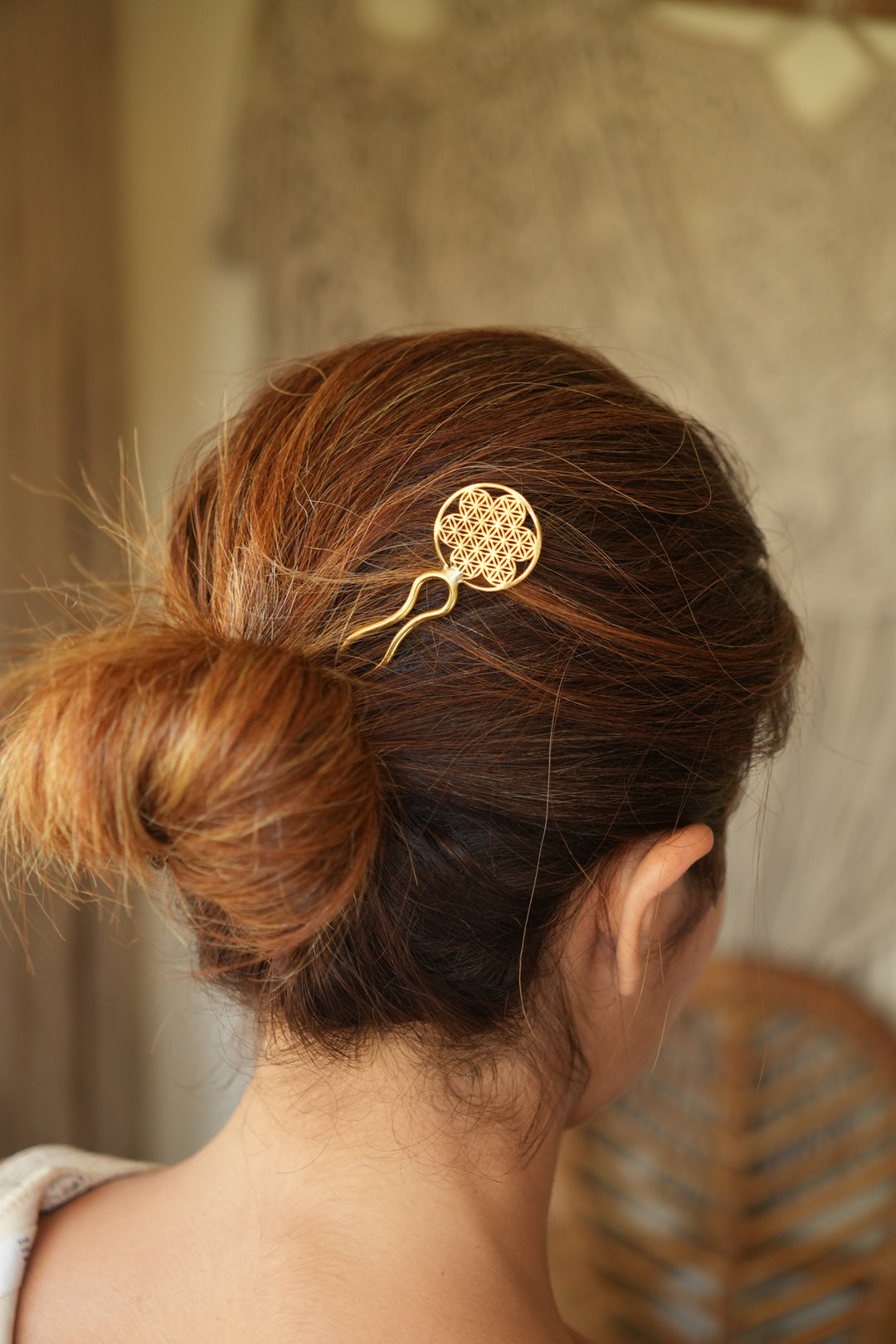 Flower of life hair pin