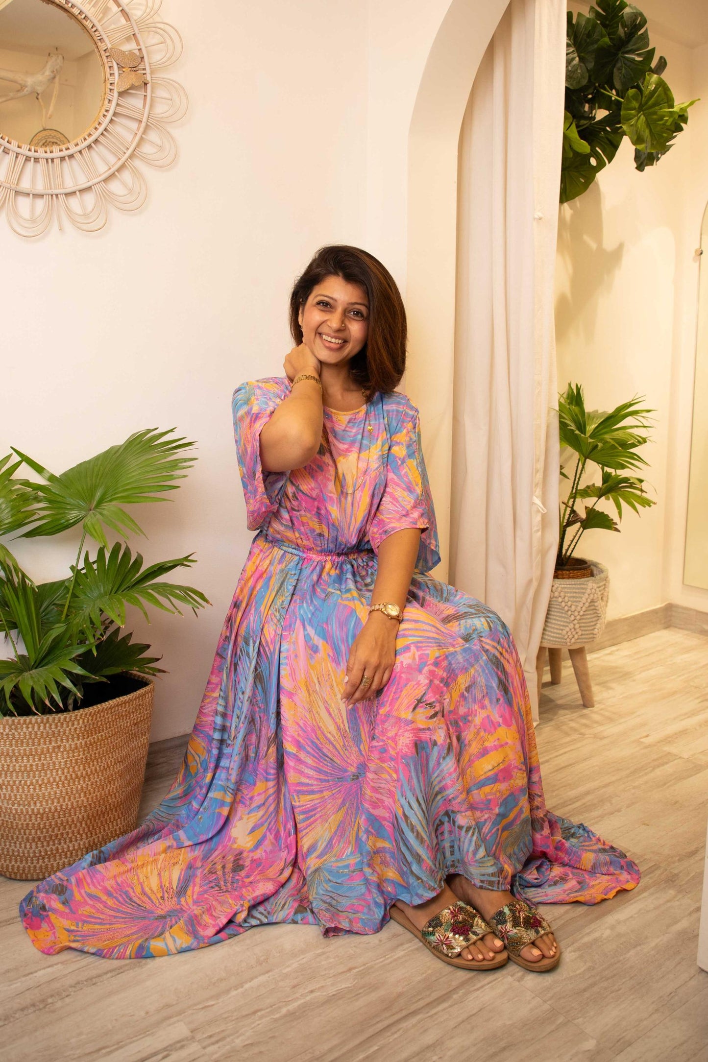 Pastel swirl dress- free size
