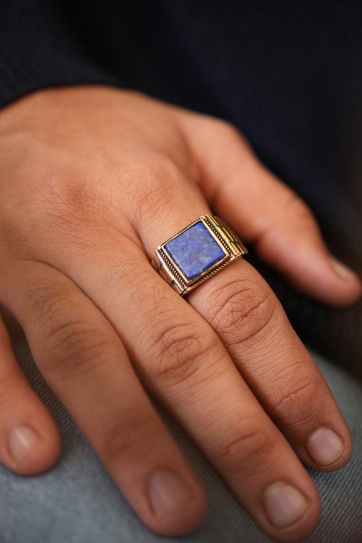 Lapis watch style ring. Adjustable Size 7